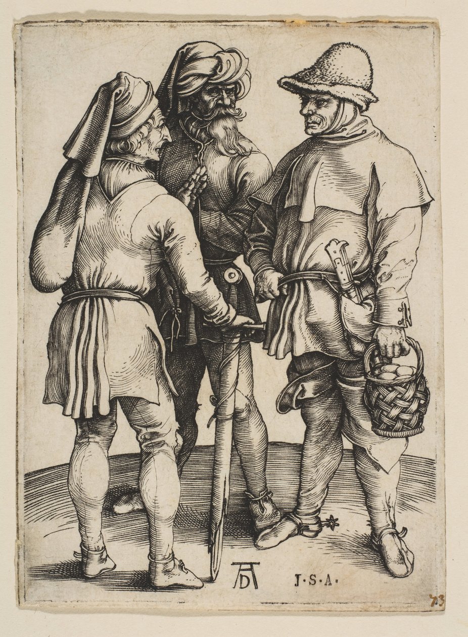 Tre bønder i samtale, ca. 1497. af Albrecht Dürer