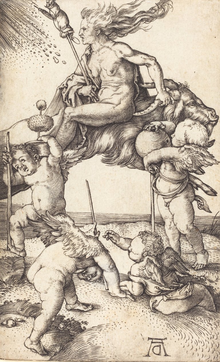 Heks rider på en ged, ca. 15001501. af Albrecht Dürer