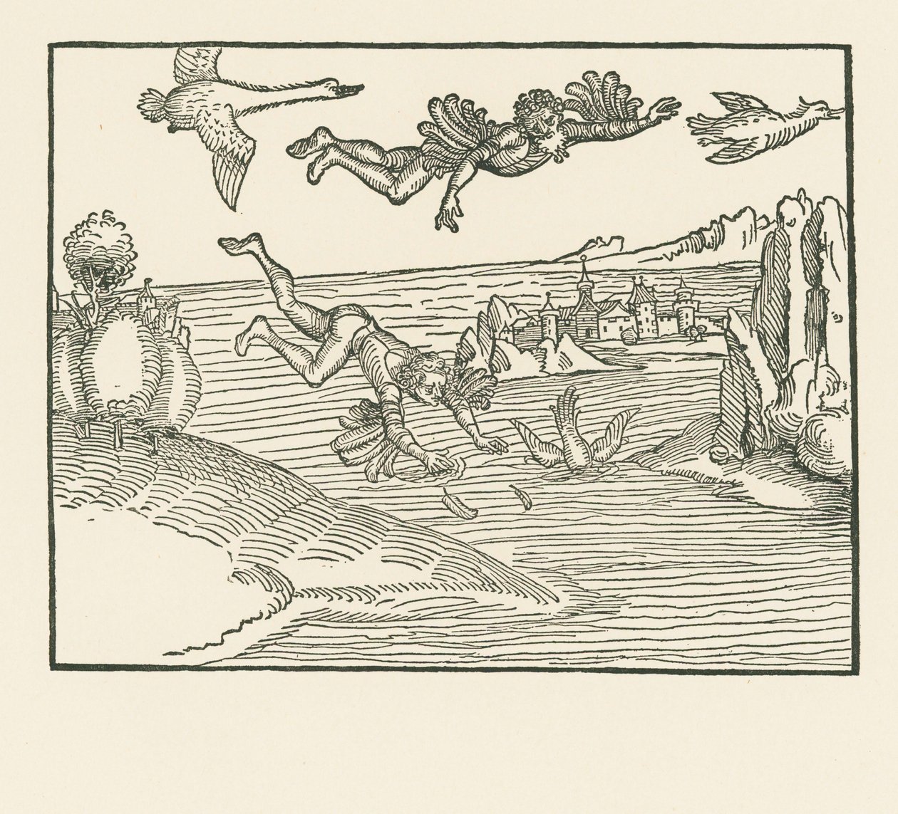 Daidalos og Ikaros af Albrecht Dürer or Duerer