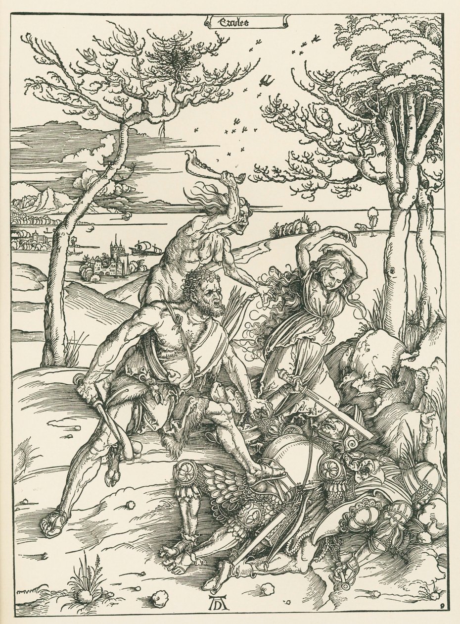Ercules, ca. 1496 (træsnit) af Albrecht Dürer or Duerer
