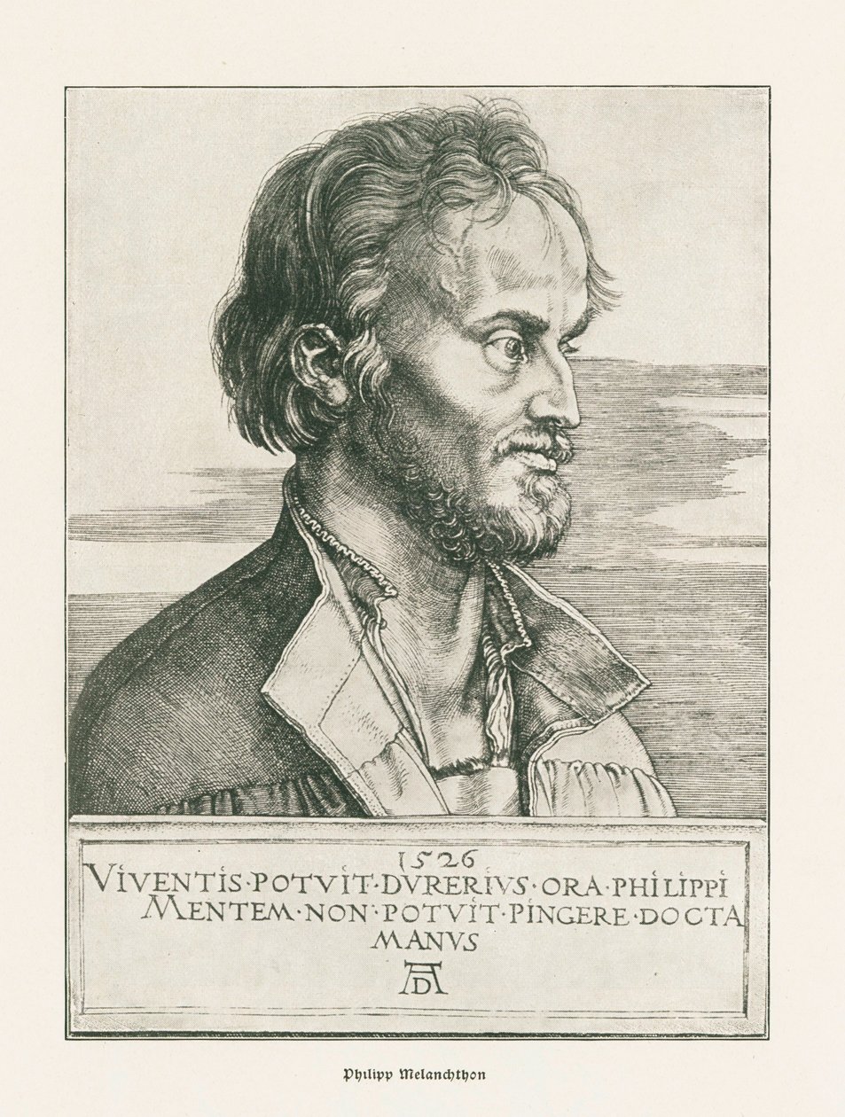 Philipp Melanchthon. 1526 (kobberstik) af Albrecht Dürer or Duerer