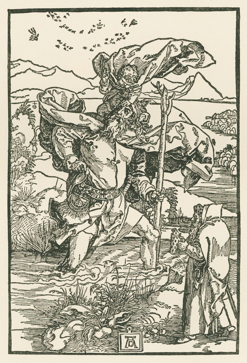 Sankt Kristoffer, ca. 1503-04 (træsnit) af Albrecht Dürer or Duerer