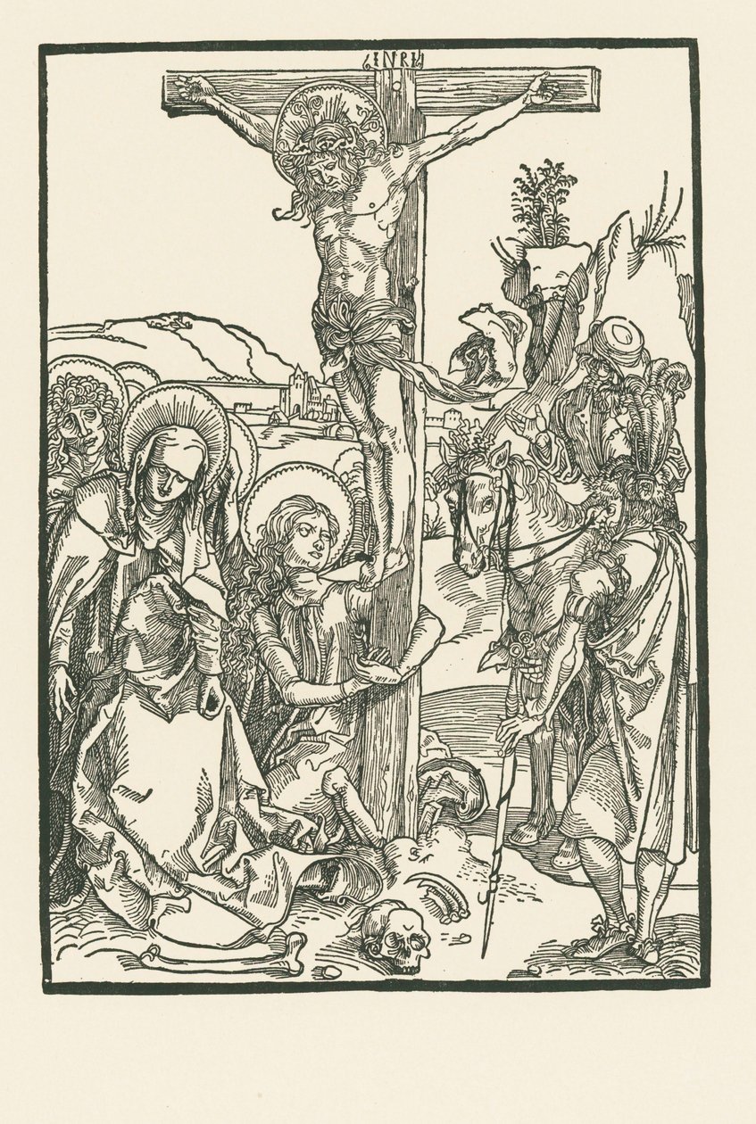 Korsfæstelsen, ca. 1500 (træsnit) af Albrecht Dürer or Duerer