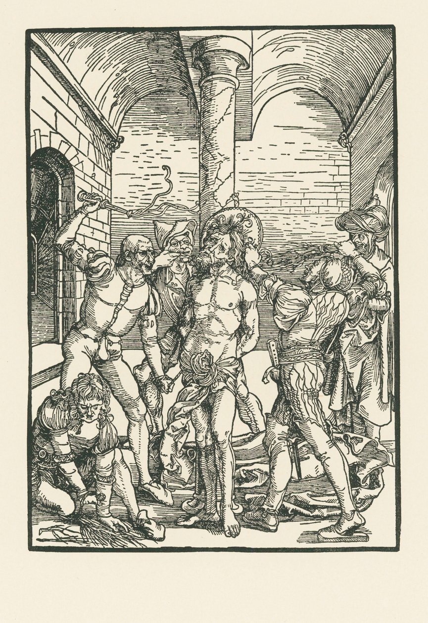 Flagellationen, ca. 1500 (træsnit) af Albrecht Dürer or Duerer