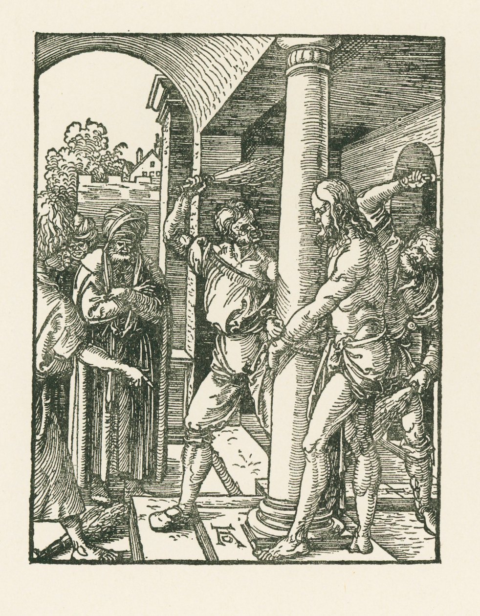 Flagellationen, ca. 1509 (træsnit) af Albrecht Dürer or Duerer