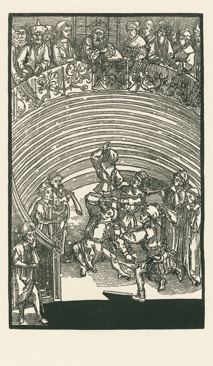 Teatret, ca. 1492-93 (træsnit) af Albrecht Dürer or Duerer