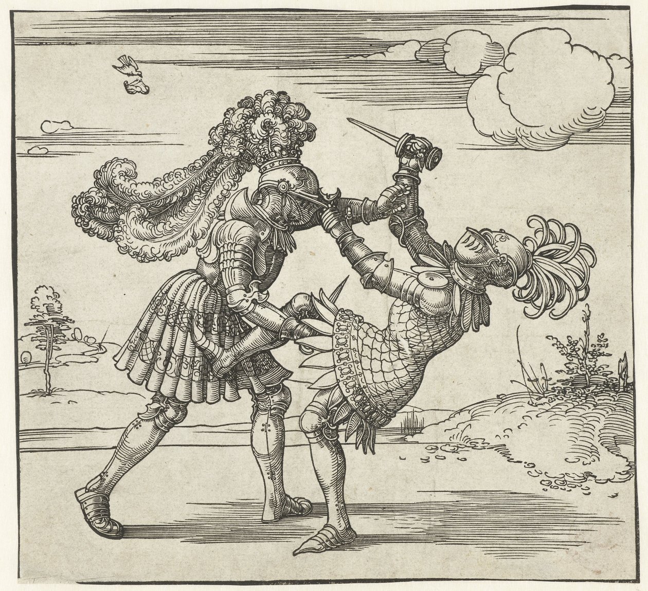To riddere kæmper af Albrecht Dürer or Duerer