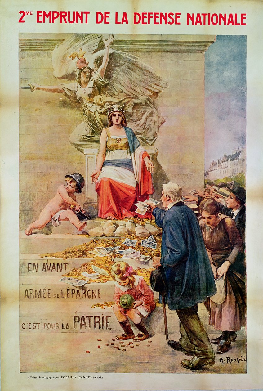 Plakat for det andet lån til det nationale forsvar af Alcide Theophile Robaudi