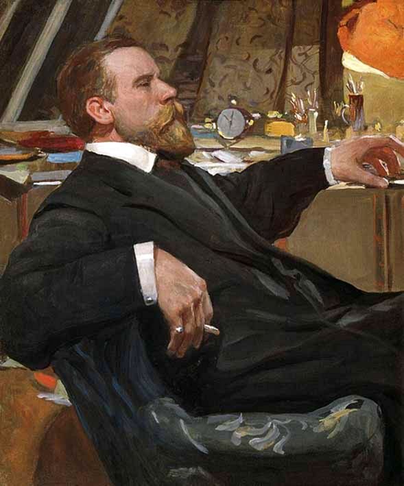 Portrættet af kunstneren Ivan Goryushkin -Sorokopudovn: -n af Aleksandr Vakhrameev