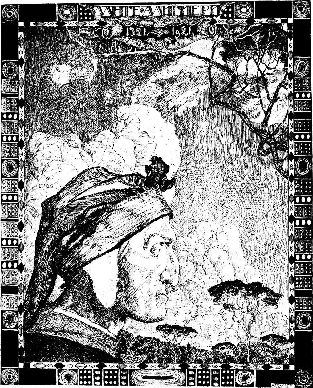 Dante Alighieri, middelalderlig italiensk digter, 1921. af Aleksandr Jakovlevic Golovin