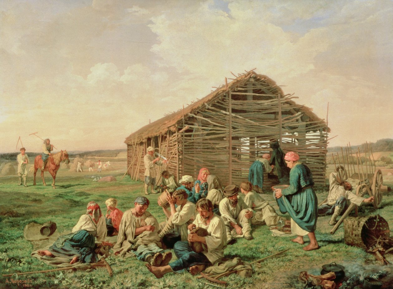 Hvile under Haying, 1861 af Aleksandr Ivanovich Morozov