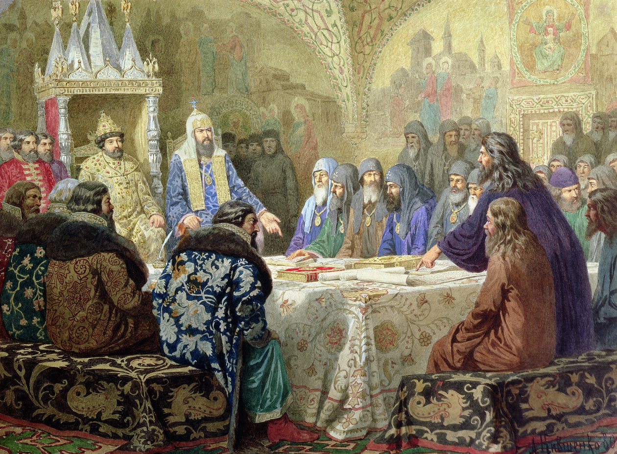 Koncilet i 1634: Begyndelsen af kirkedissidenter i Rusland, 1880 af Aleksei Danilovich Kivshenko
