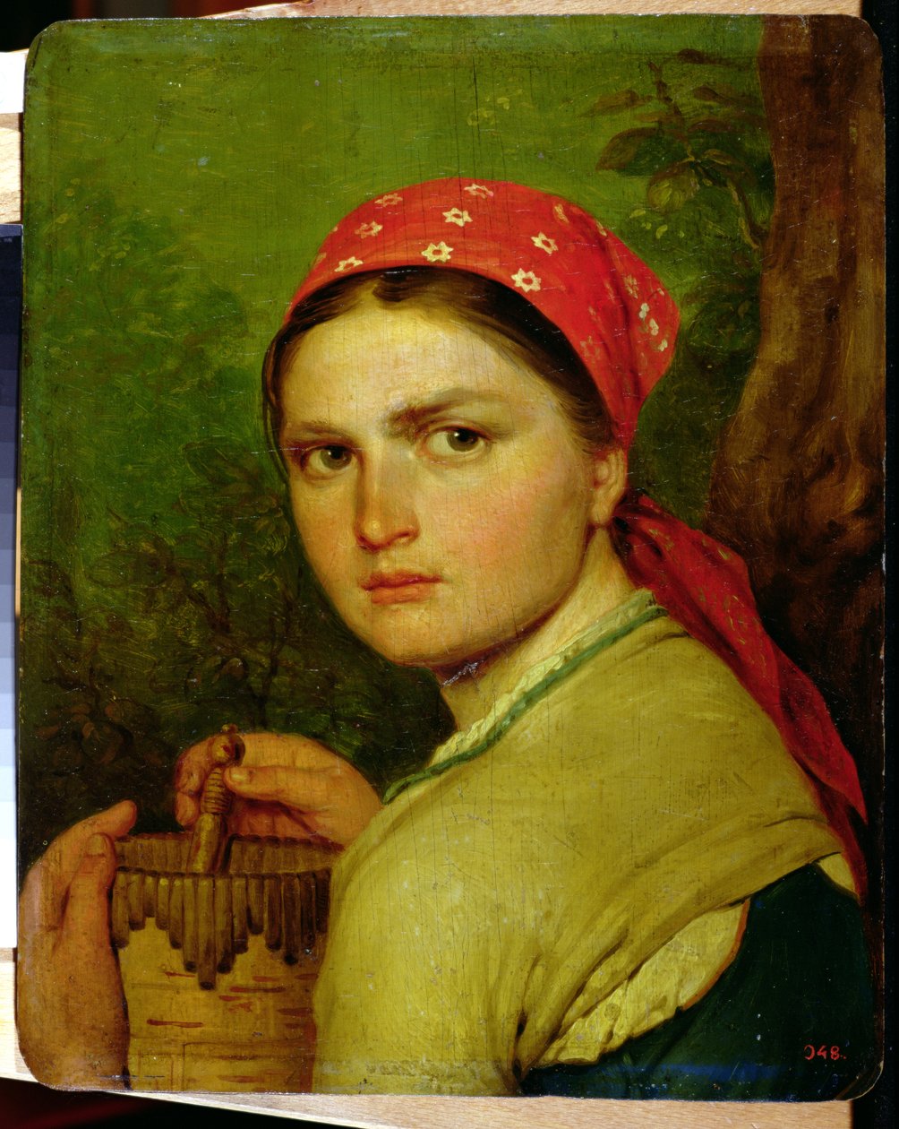Pige med en birkebarkkrukke, ca. 1824 af Aleksei Gavrilovich Venetsianov
