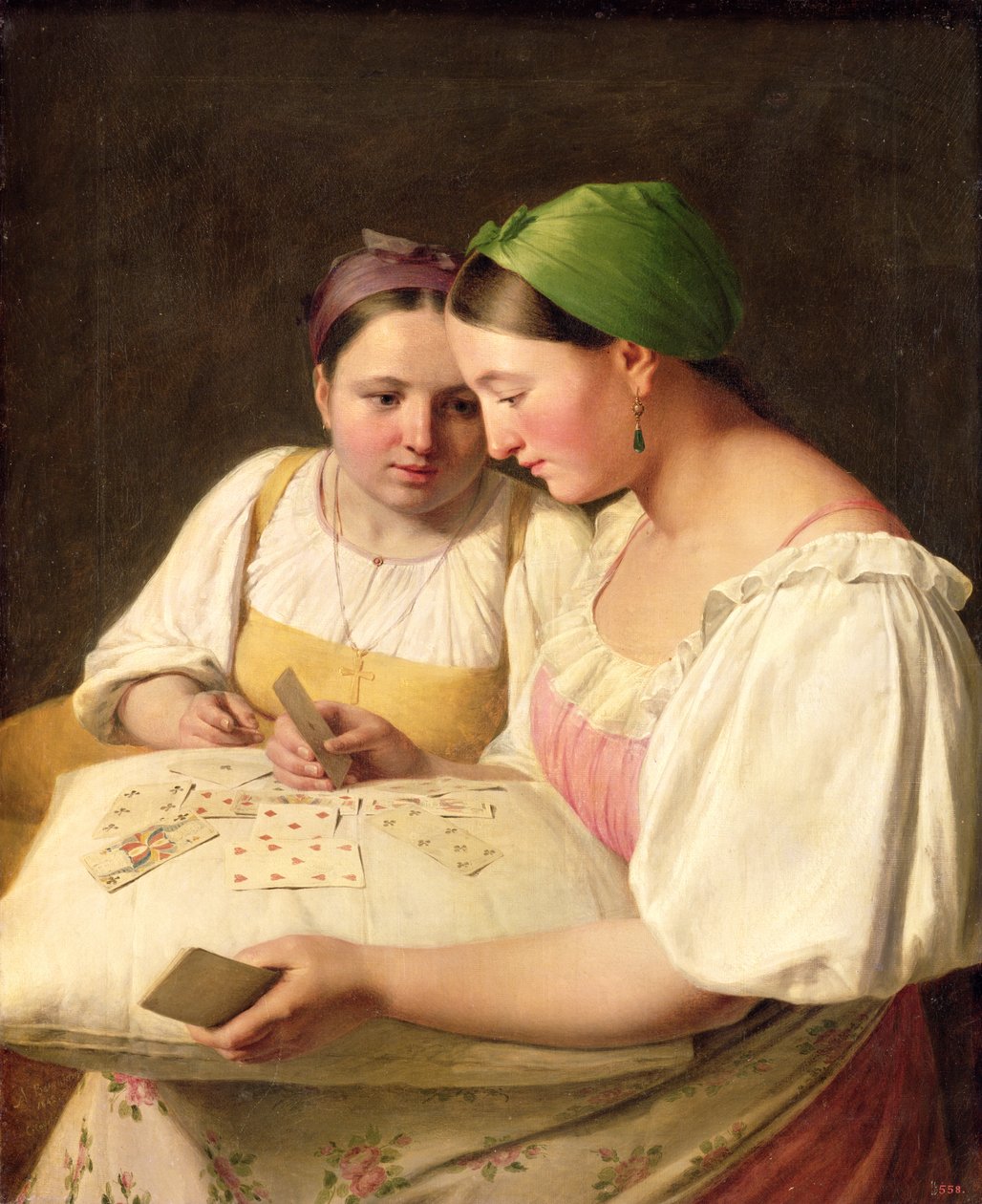 Fortune-Telling, 1842 af Aleksei Gavrilovich Venetsianov