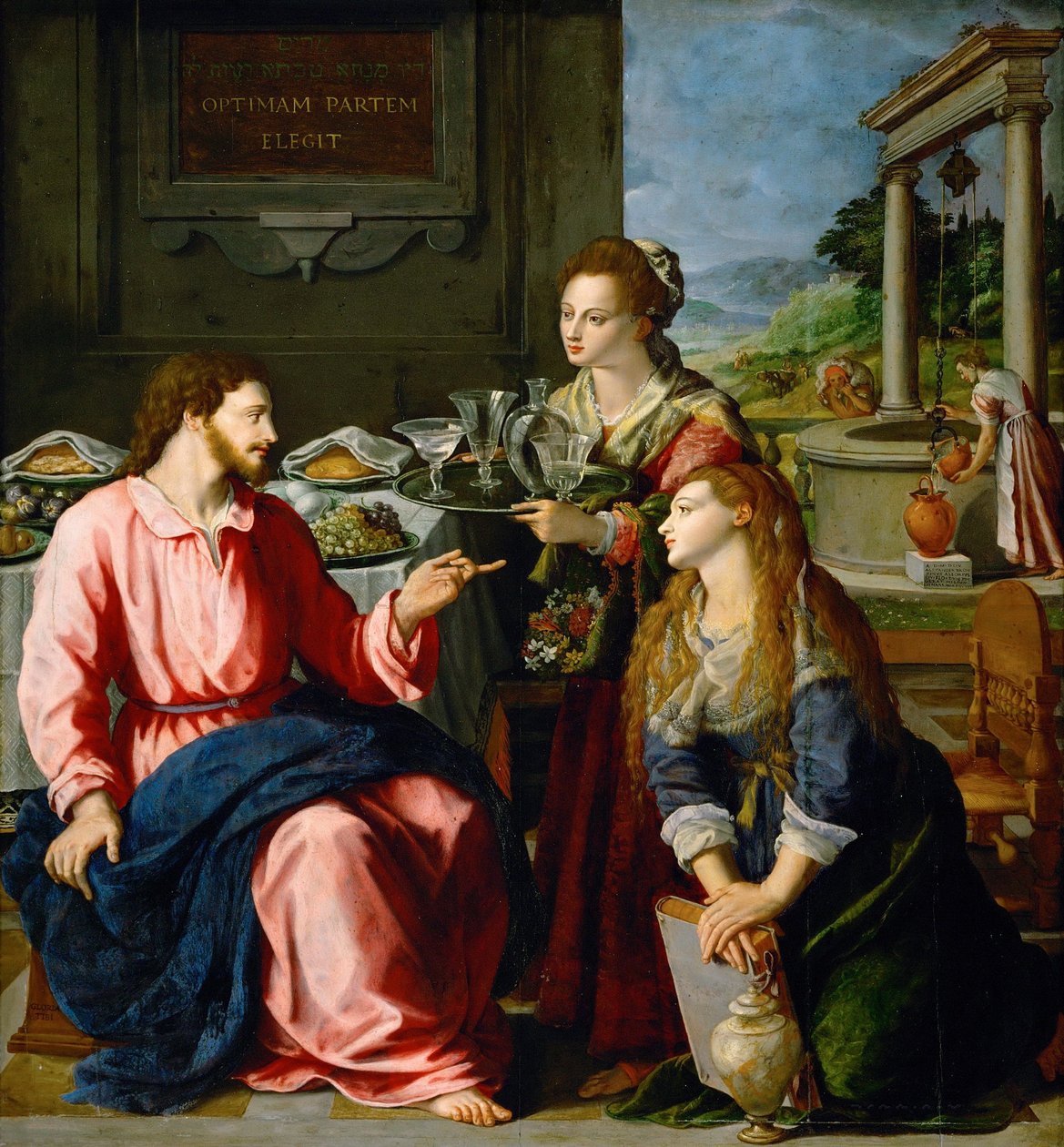 Kristus med Maria og Martha af Alessandro Allori