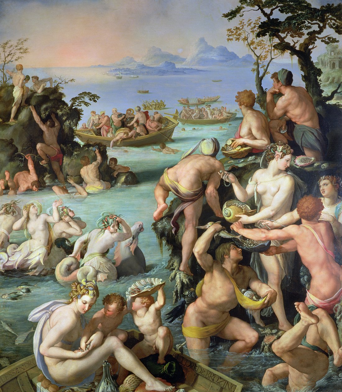 Perlefiskerne, 1572 (skifer) af Alessandro Allori
