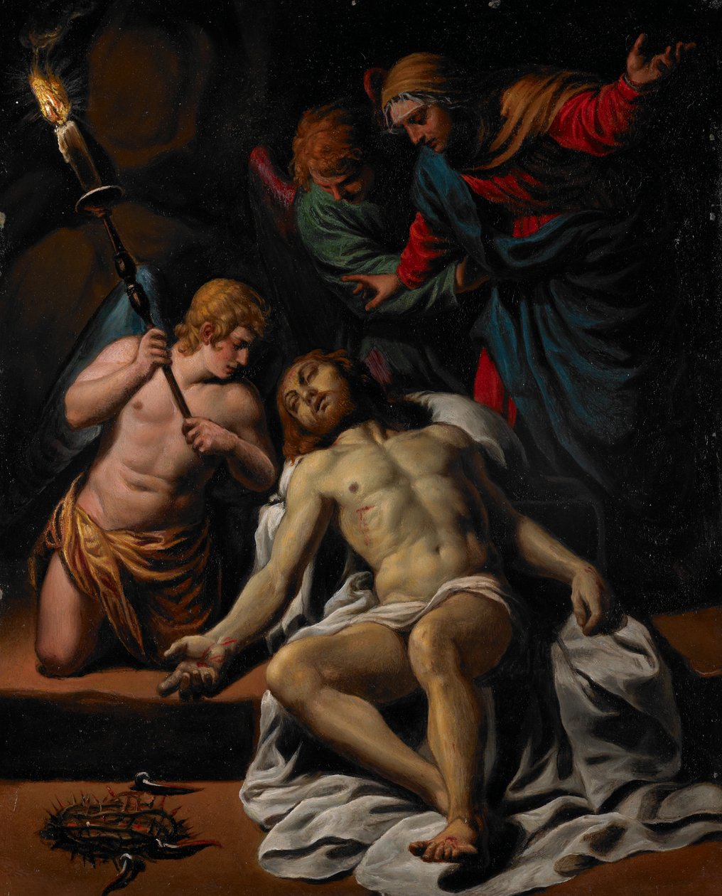 The Lamentation, ca. 1617 (olie, forhøjet i guld, på kobber) af Alessandro Turchi