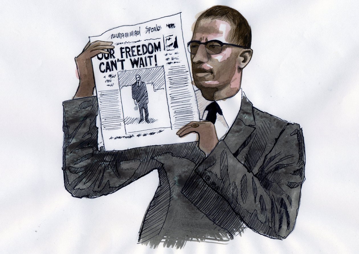 Malcolm X (1925-1965) Afroamerikansk aktivist af Alessandro Lonati
