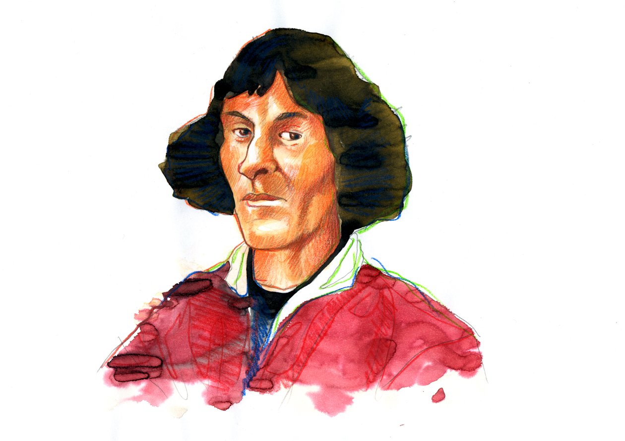 Portræt af Nicolas Copernicus ((Nicolaus Copernicus af Alessandro Lonati
