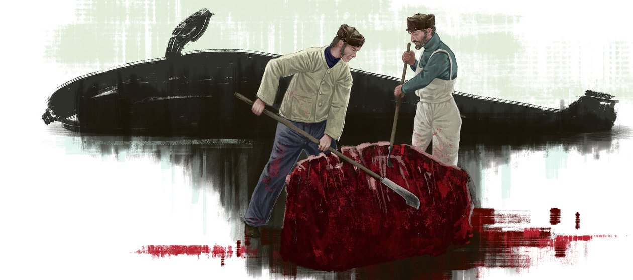 To hvaler skærer en hval af Alessandro Lonati