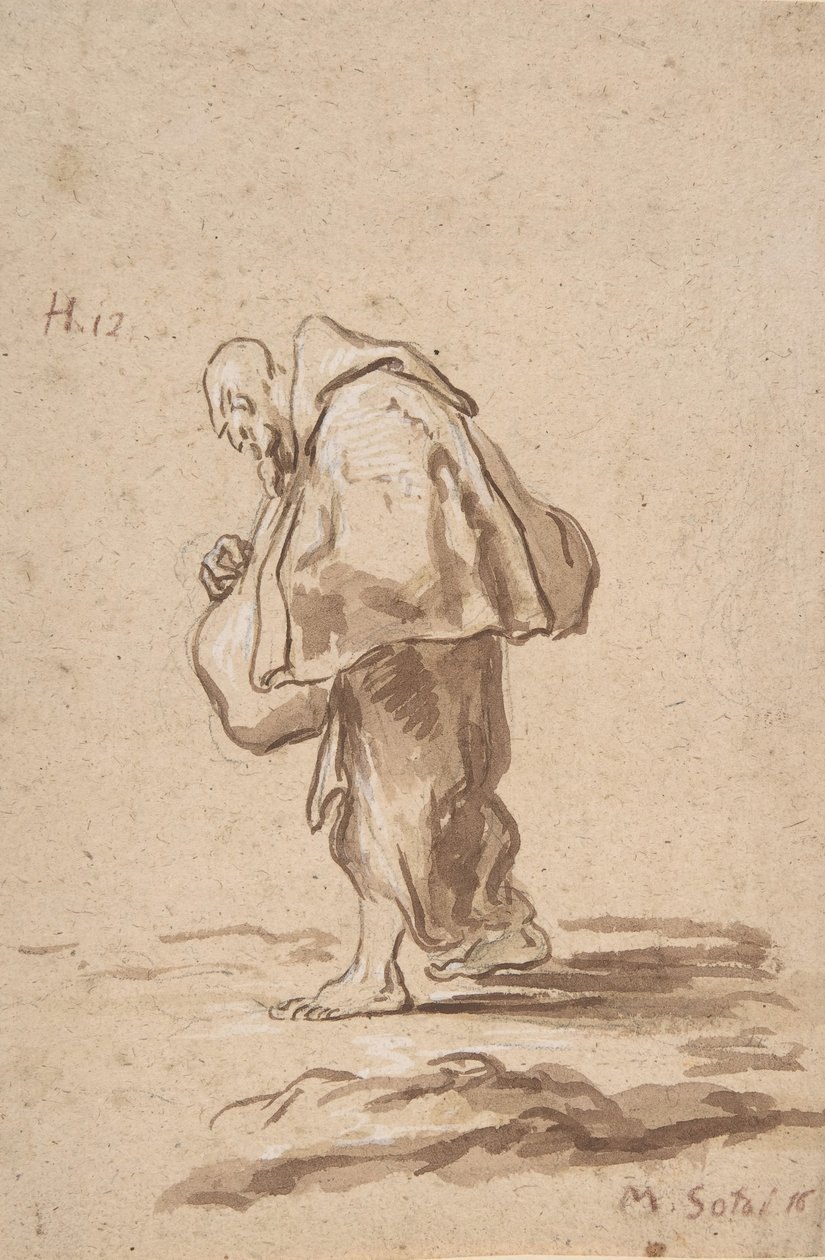 Stående pilgrimsbroder, ca. 1705-20. af Alessandro Magnasco