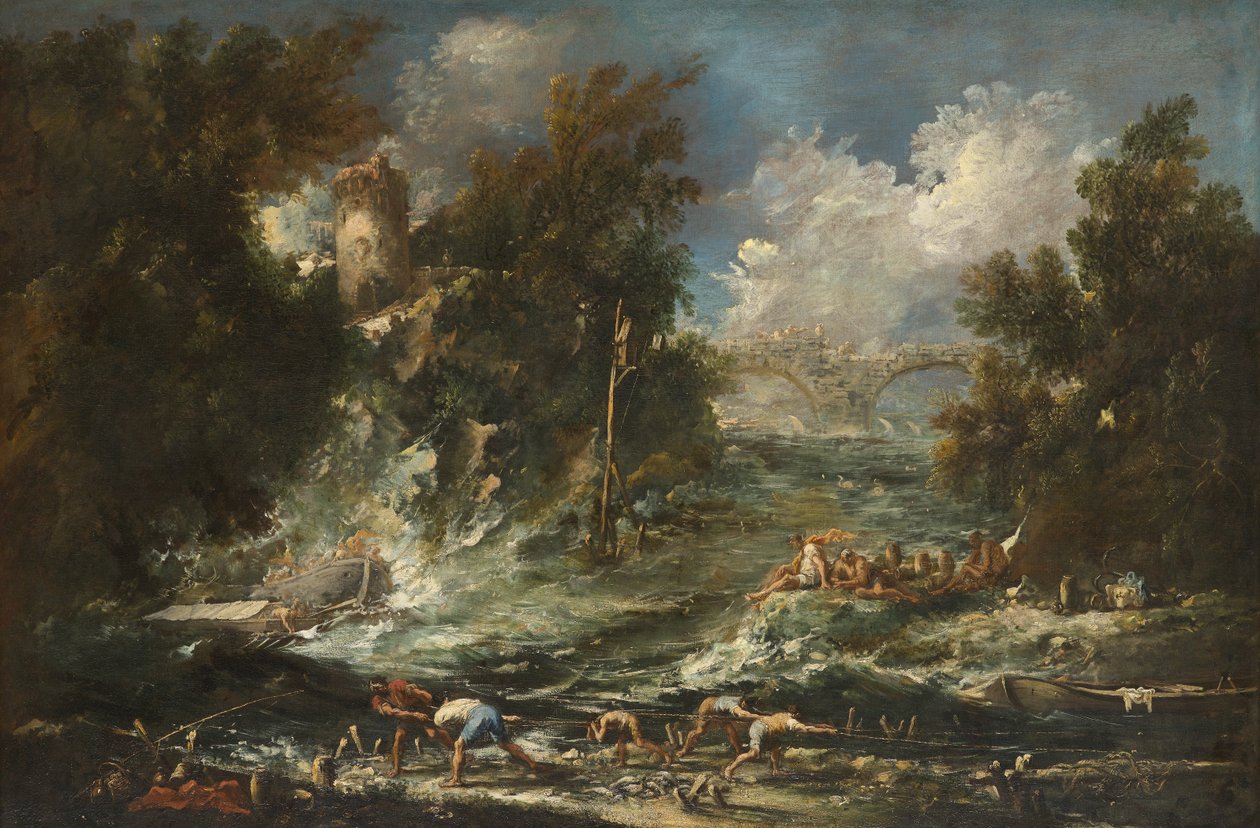 Stormen, ca. 1710-1720 af Alessandro Magnasco