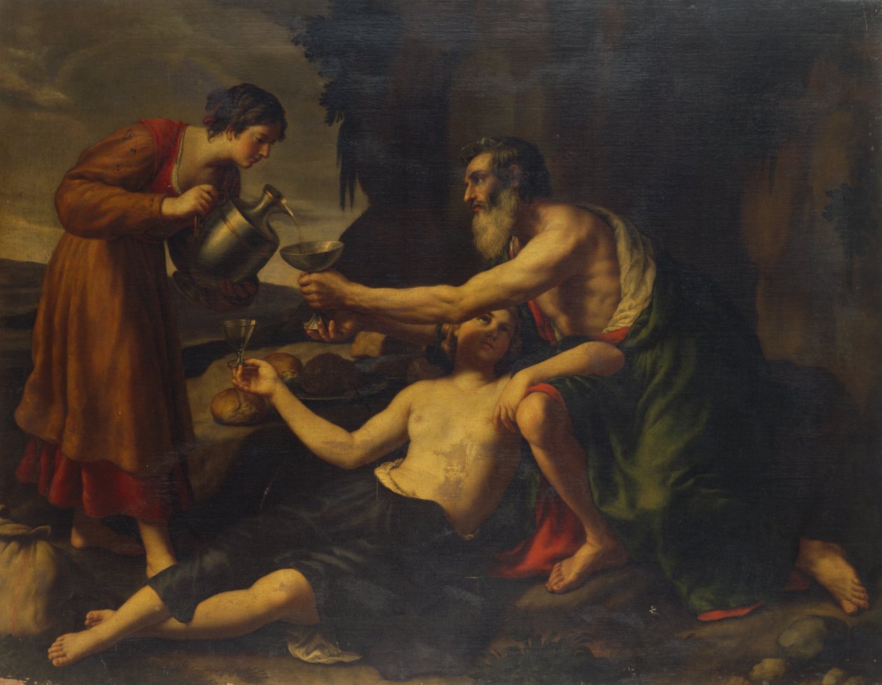 Lot og hans døtre (olie på lærred) af Alessandro Turchi