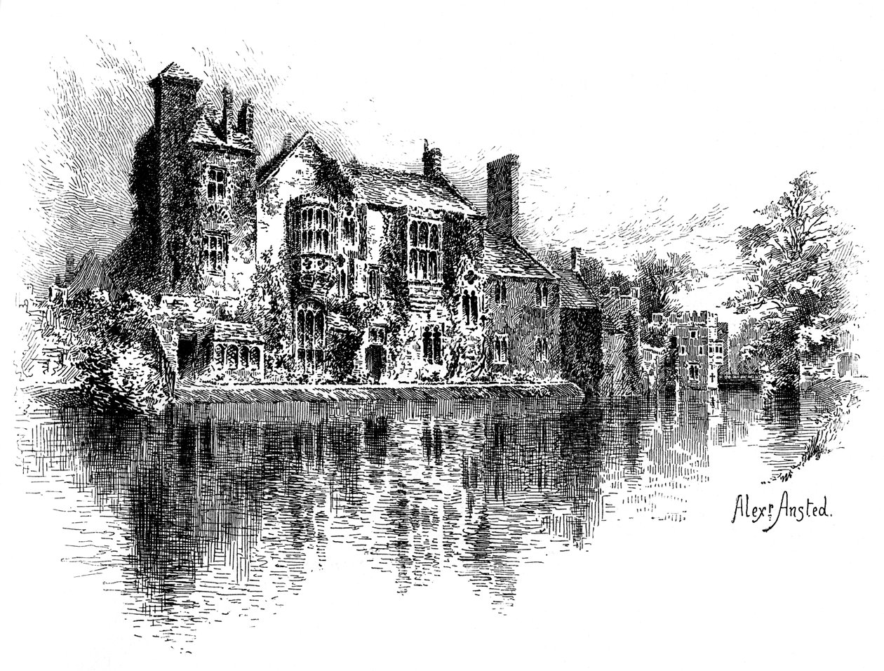 Wells Palace, Somerset, 1895. af Alex Ansted