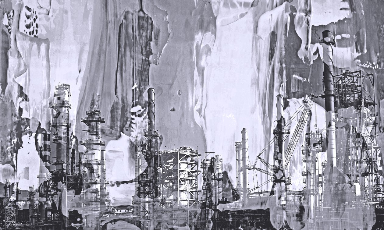 Fabrik, 2019, (blandet medier) af Alex Caminker