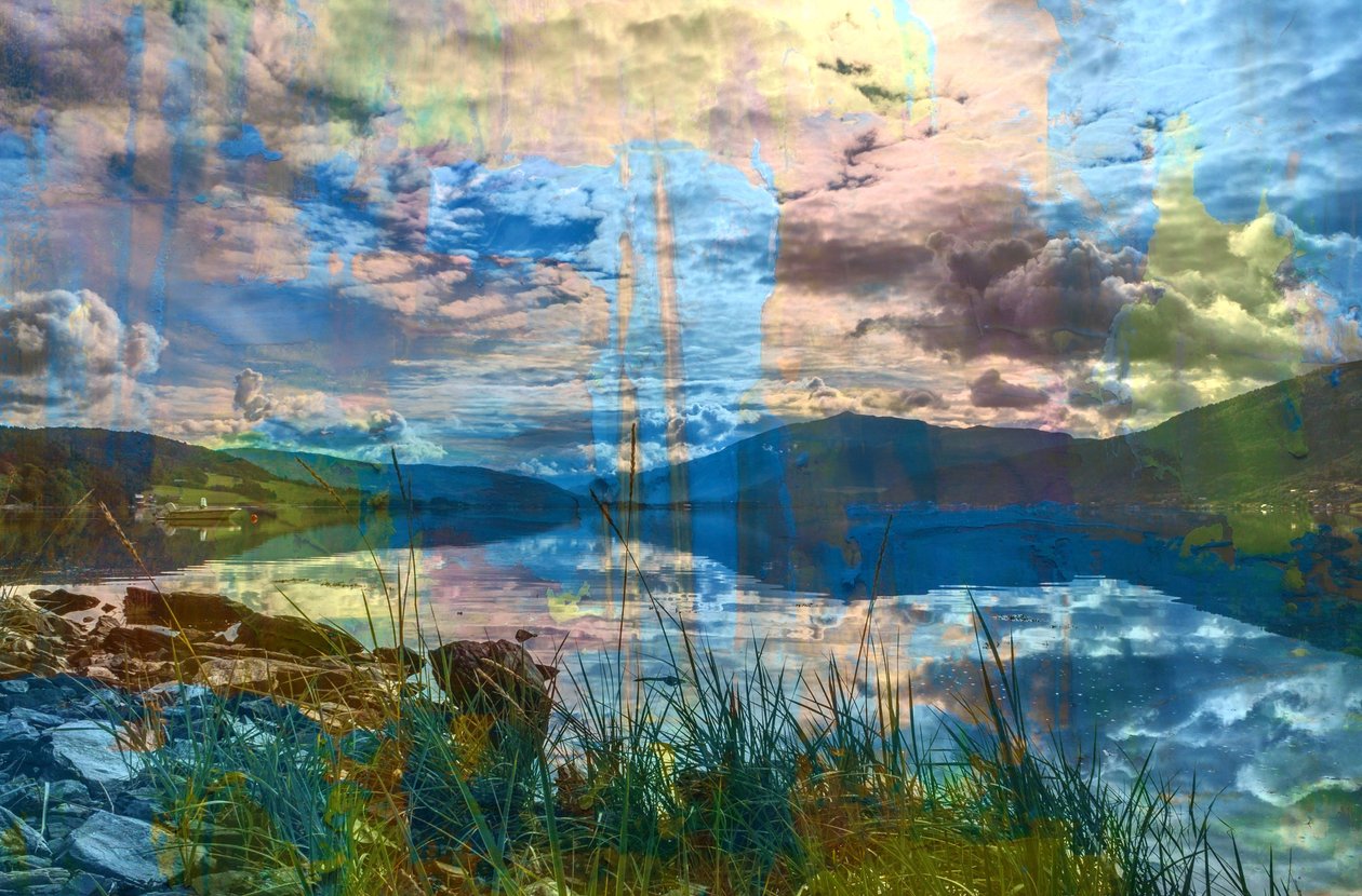 Lakes, 2019, (blandet medier) af Alex Caminker