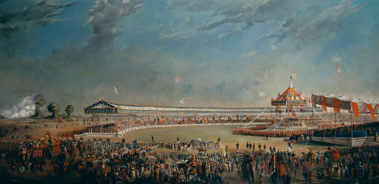 Delhi Durbar, fejring i anledning af dronning Victorias udnævnelse til kejserinde af Indien, 1877 af Alexander Caddy