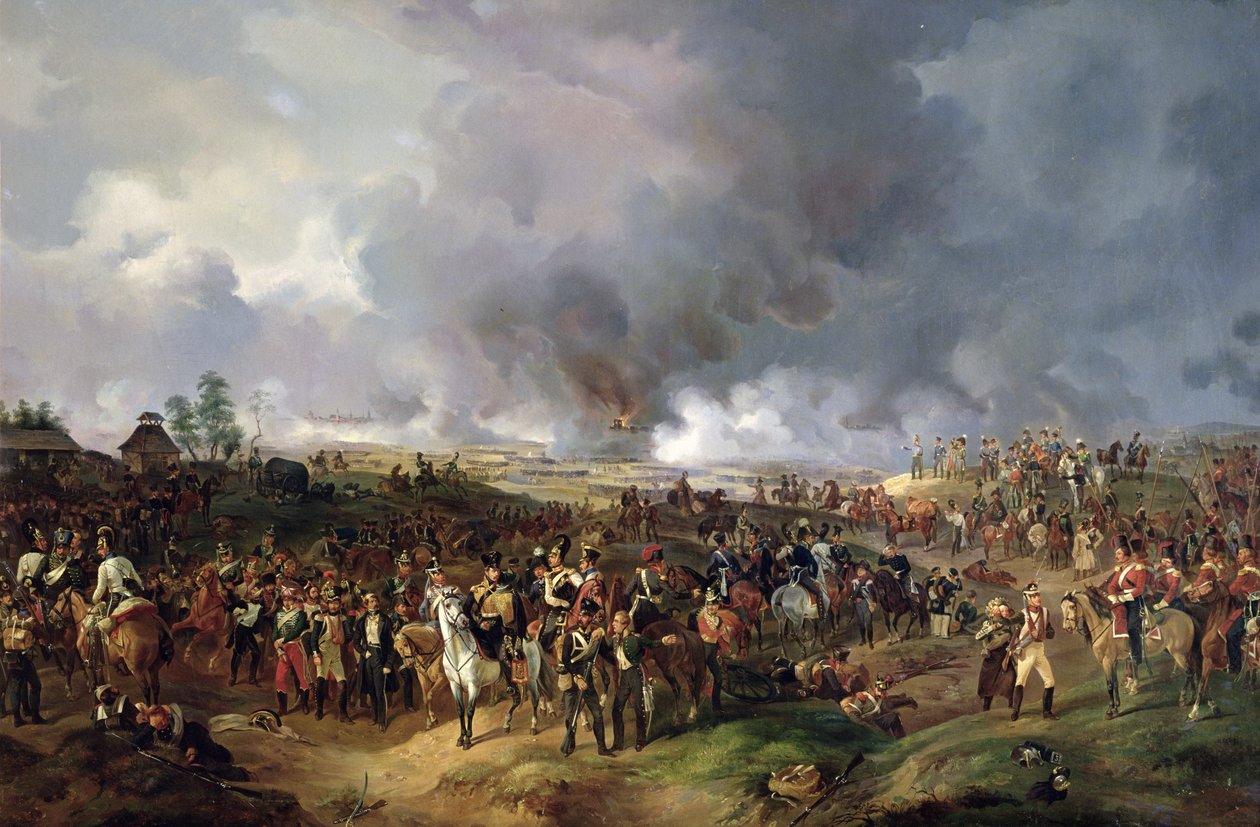 Slaget om nationerne i Leipzig, 1813 af Alexander Ivanovich Sauerweid