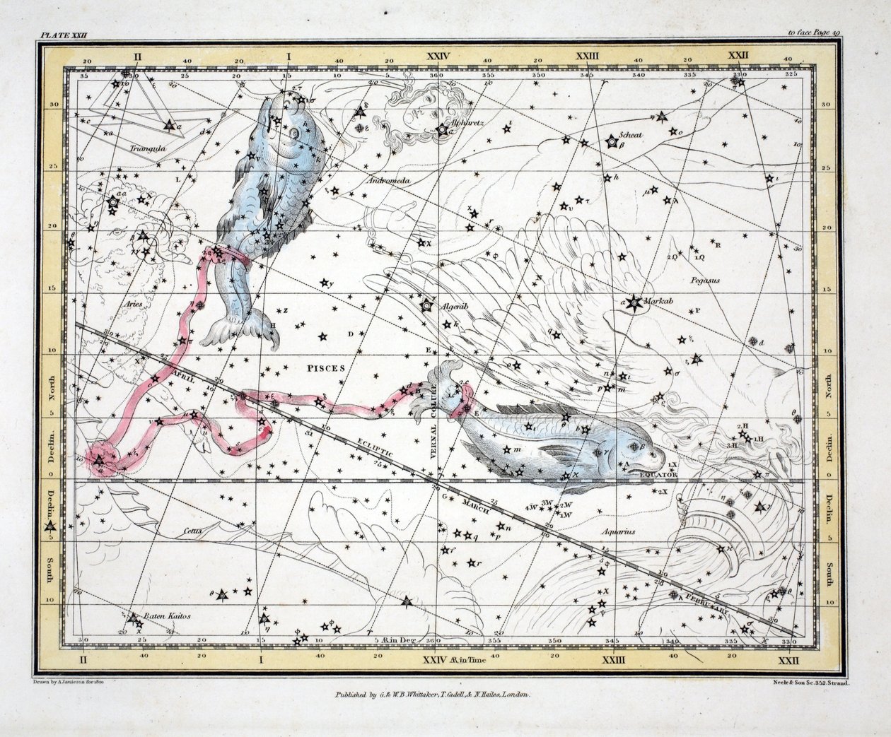 The Constellations (Plate XXII) Fiskene, fra 