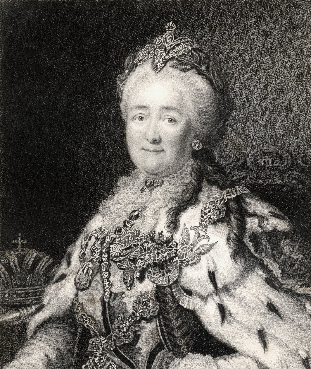 Katarina II (1729-96) af Rusland, fra "Gallery of Portraits", udgivet i 1833 af Alexander Roslin