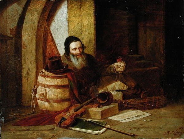 En jødisk violinist i hvile, 1871 af Alexander Antonovich Rizzoni