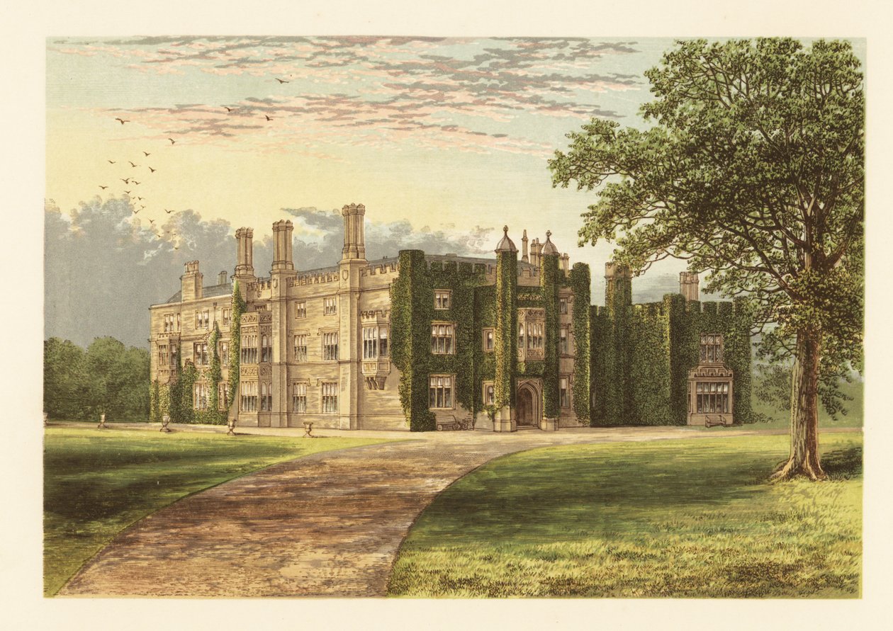 Drakelowe Hall, Derbyshire, England. af Alexander Francis (after) Lydon