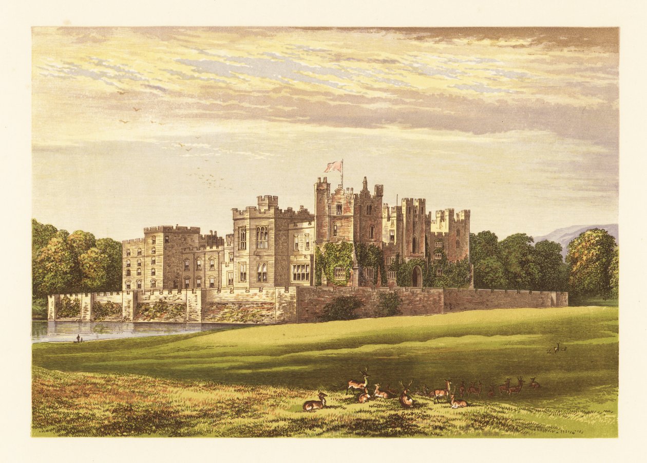 Raby Castle, Durham, England. af Alexander Francis (after) Lydon