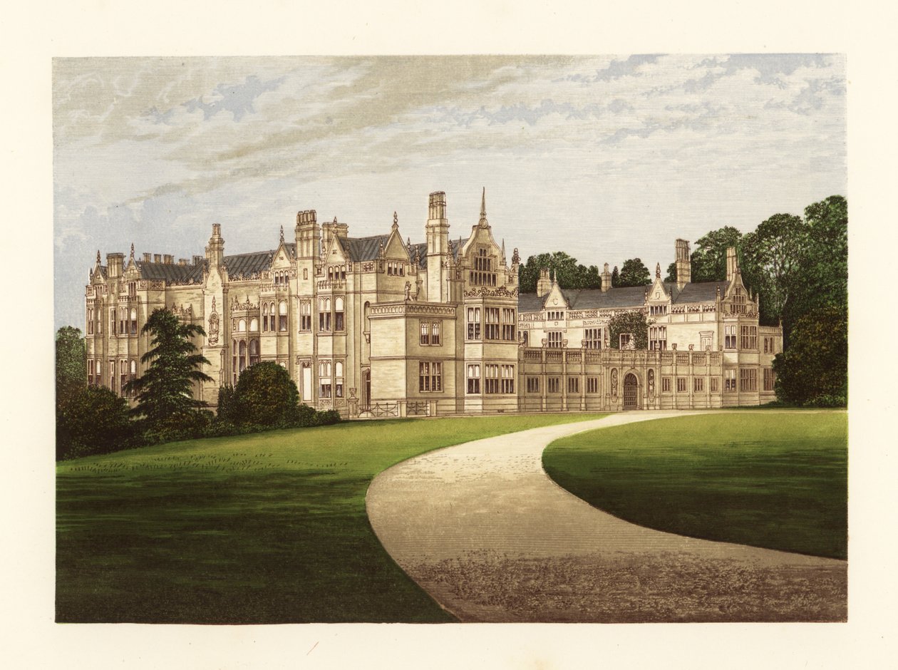 Rushton Hall, Northamptonshire, England. af Alexander Francis (after) Lydon