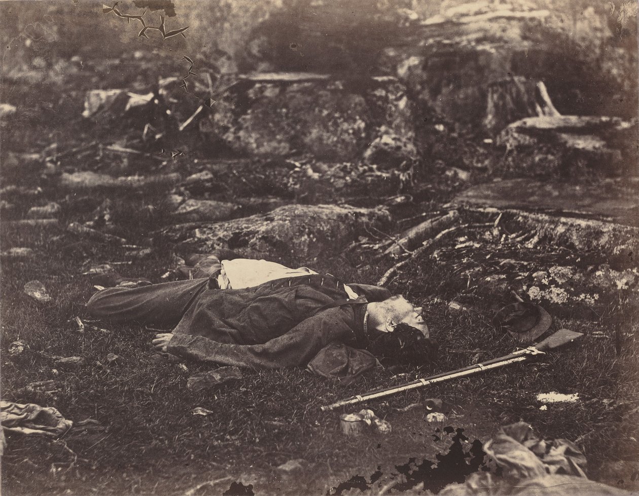 En skarpskyttes sidste søvn, Gettysburg, Pennsylvania af Alexander Gardner