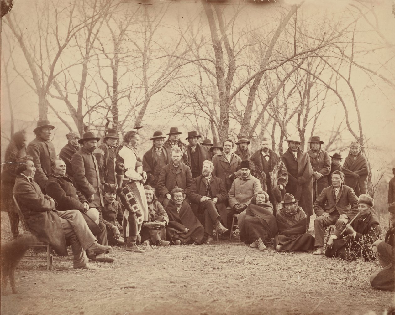 Indianere med regeringsagenter, begyndelsen af 1860