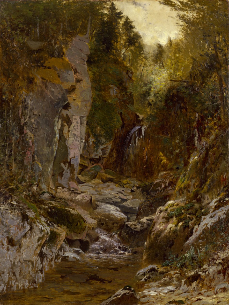 The Flume, Opalescent River, Adirondacks af Alexander H. Wyant