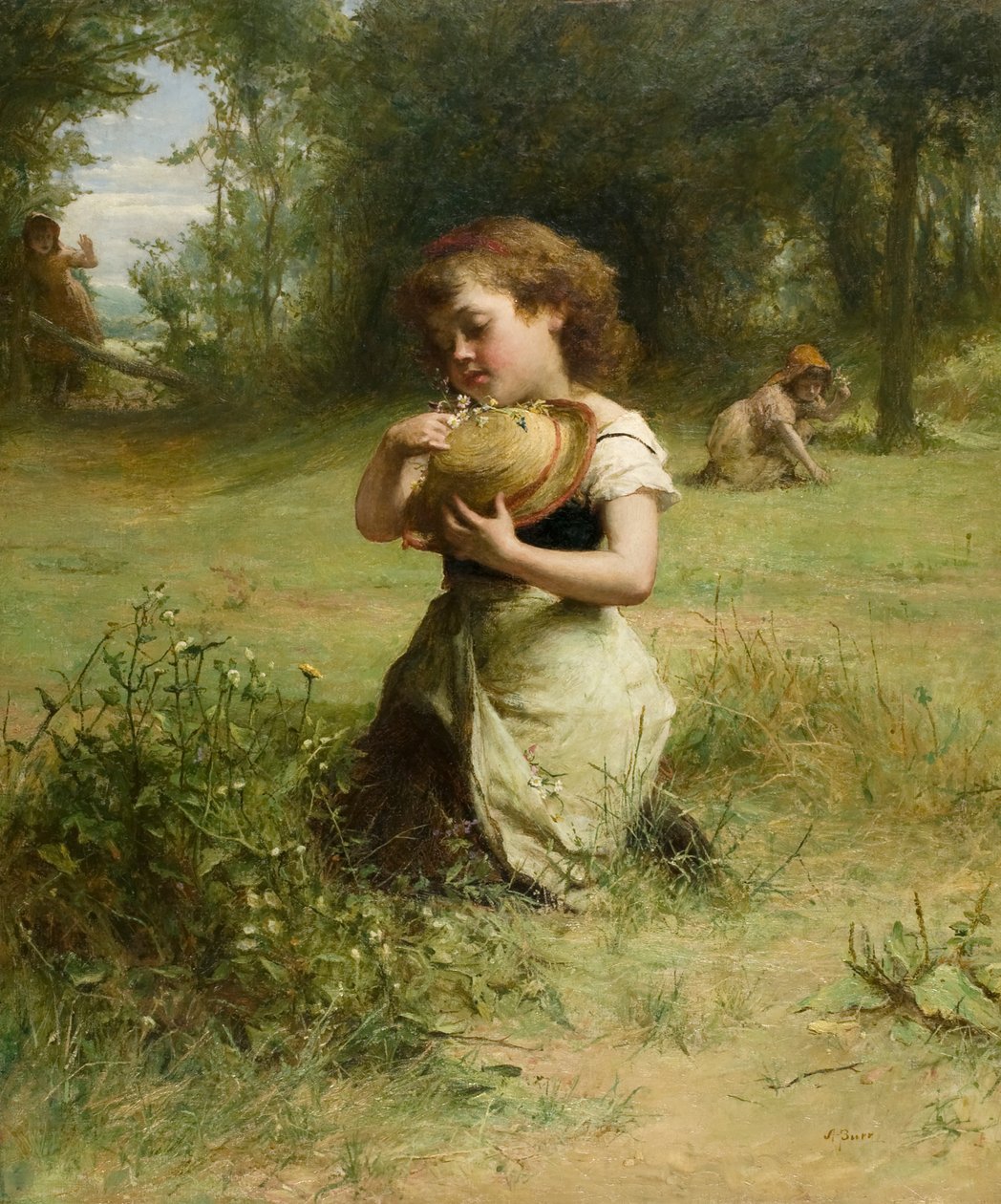 Vilde blomster, ca. 1865-75 (olie på lærred) af Alexander Hohenlohe Burr