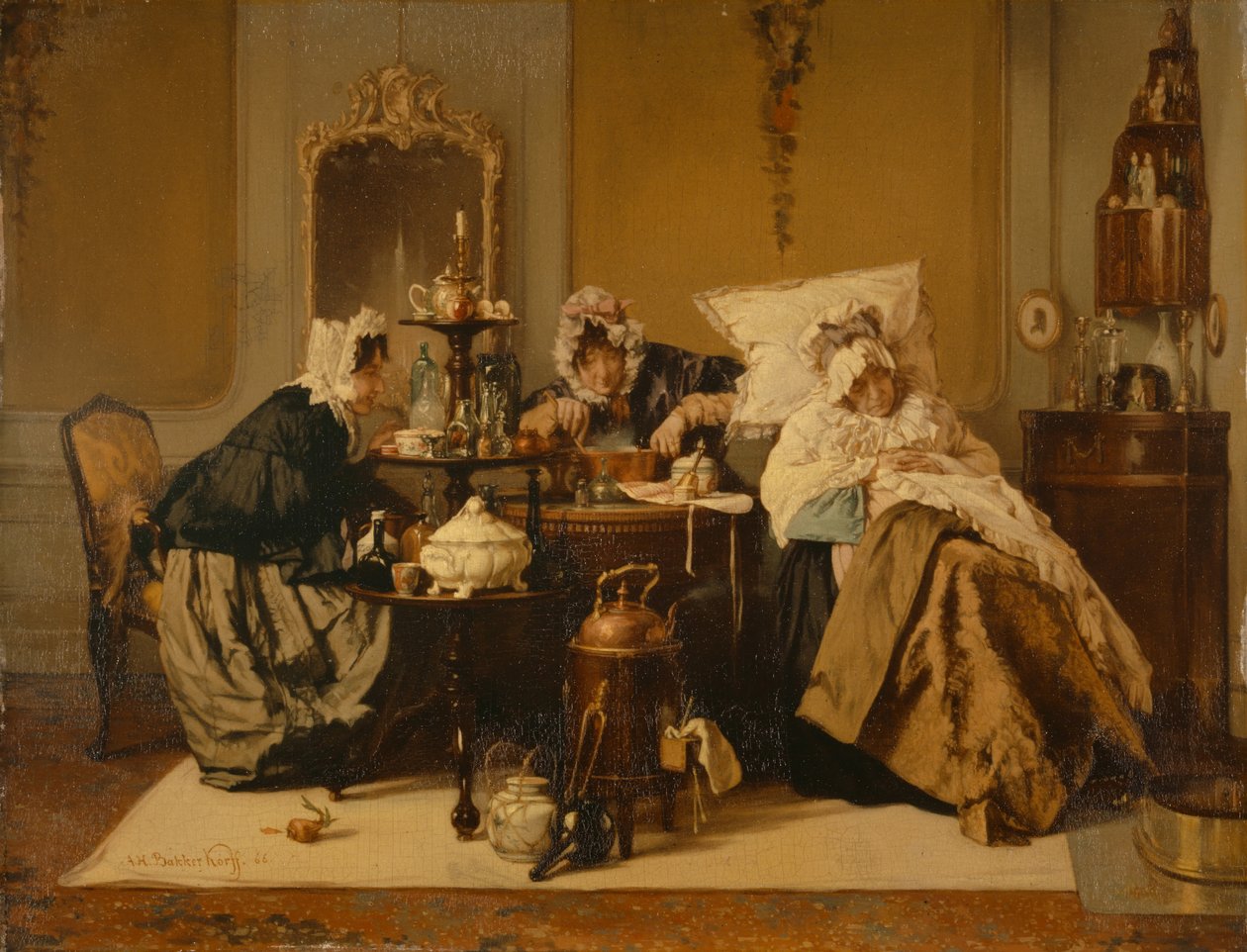 Den syge kvinde, 1866 af Alexander Hugo Bakker Korff