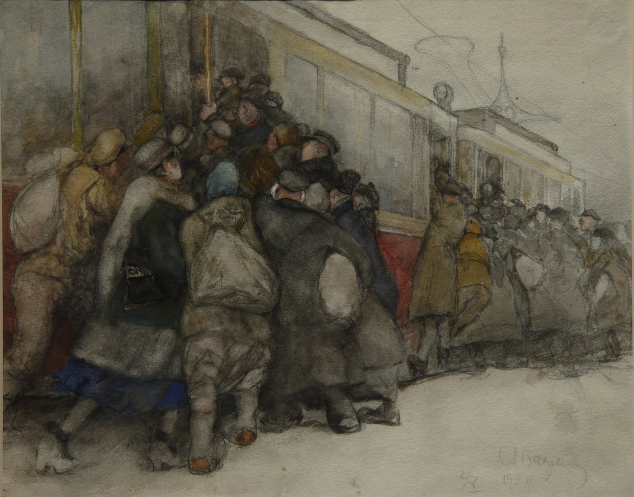 Ved sporvognen, 1920 af Alexander Ivanovich Vakhrameyev