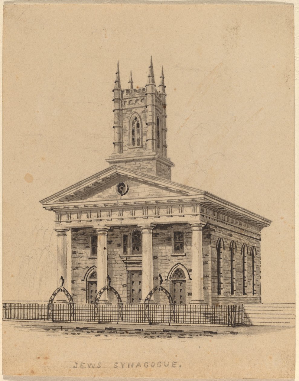 Jewish Synagogue, N.Y. af Alexander Jackson Davis