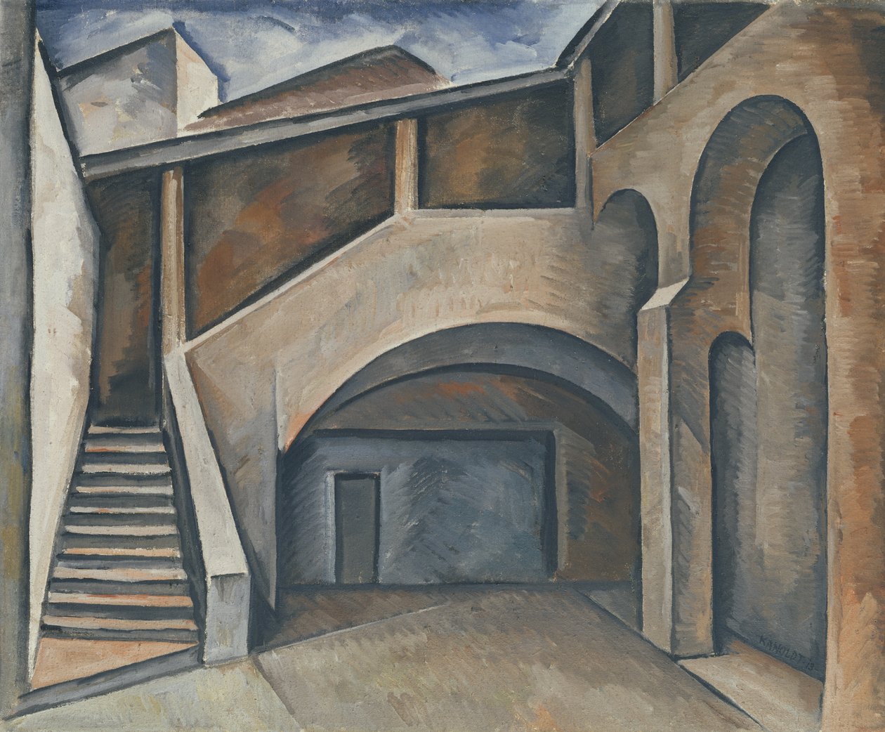 Gårdhave, 1913 af Alexander Kanoldt