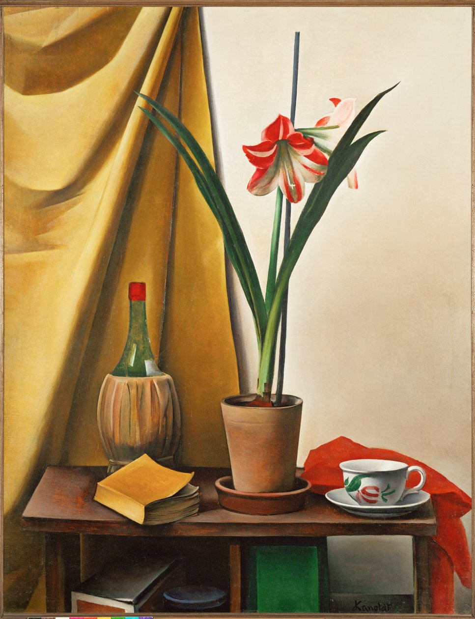 Stilleben III med amaryllis af Alexander Kanoldt