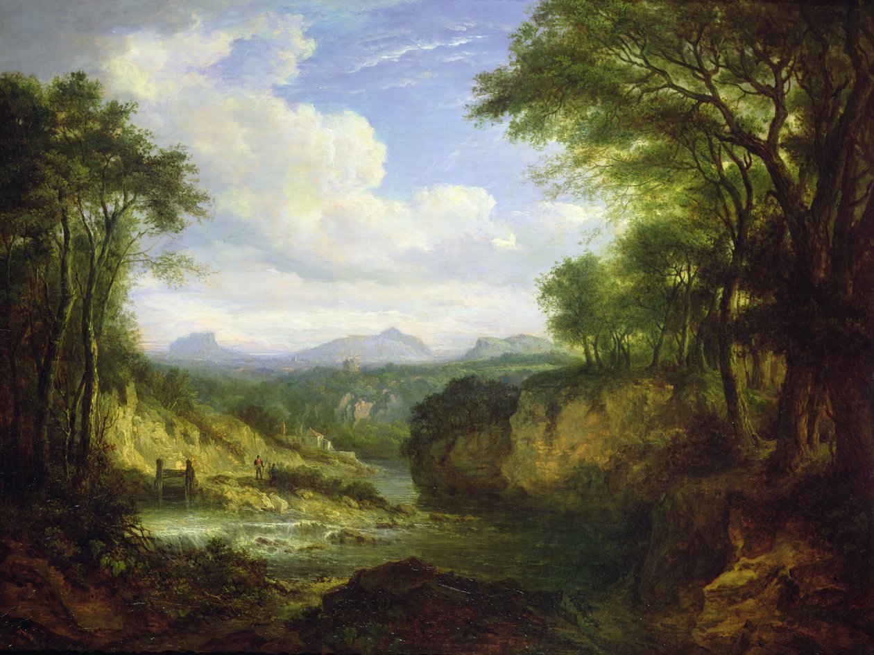 Fjernsyn over Edinburgh (olie på panel) af Alexander Nasmyth