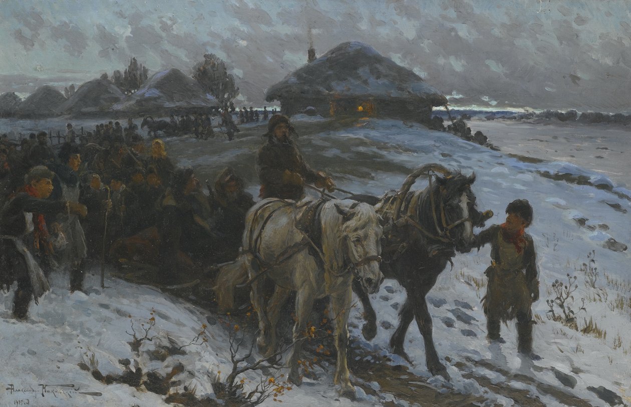Leaving For The Hunt, 1915 af Alexander Vladimirovich Makovsky