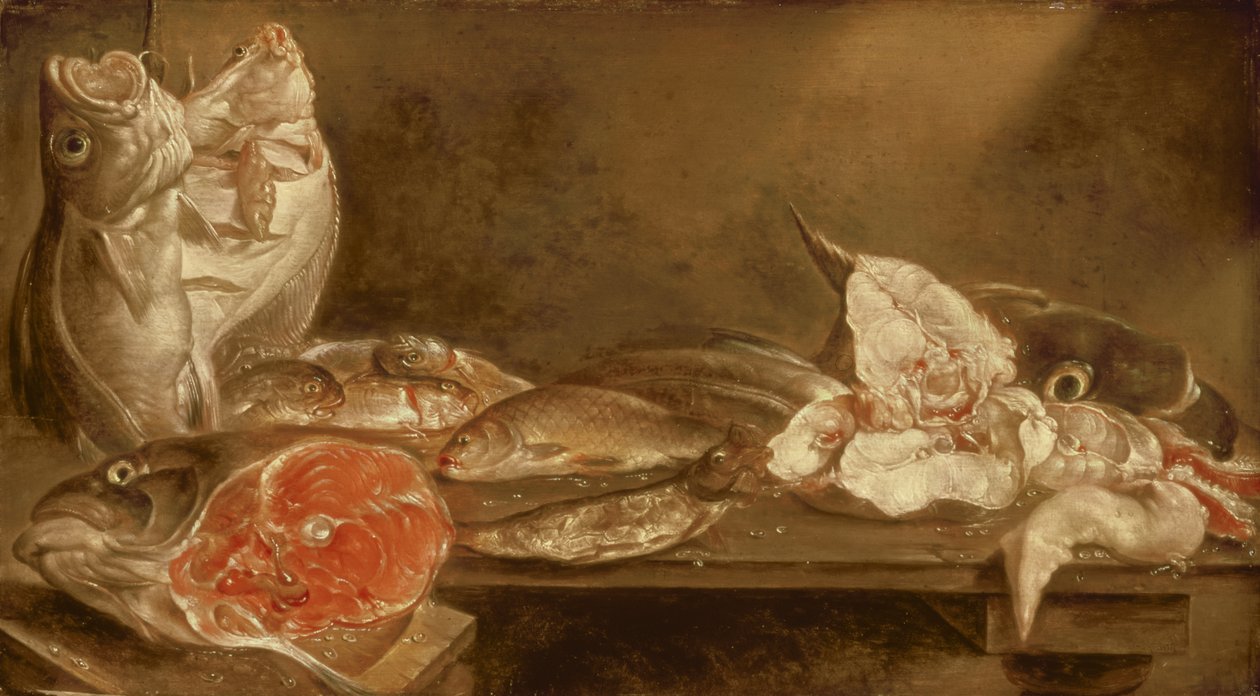 Stilleben med fisk, 1640 af Alexander van Adriaenssen